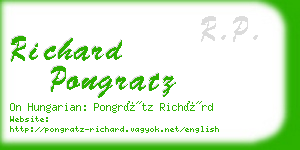 richard pongratz business card